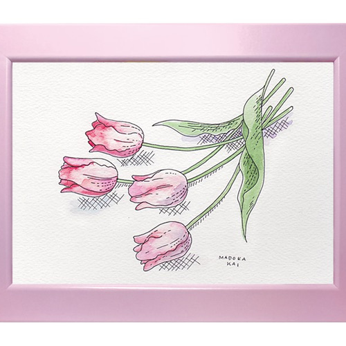 水彩画・原画「チューリップ」 | iichi 日々の暮らしを心地よく