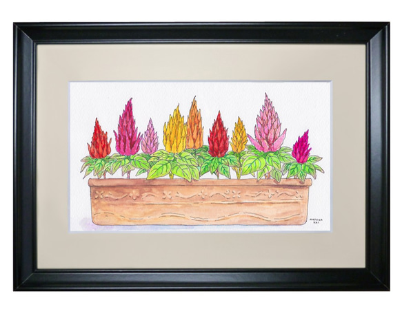 水彩画『ジャッカロープ』　原画　額なし販売 半額SALE！水彩画原画【レトロな柘榴 01】 絵画 atelier