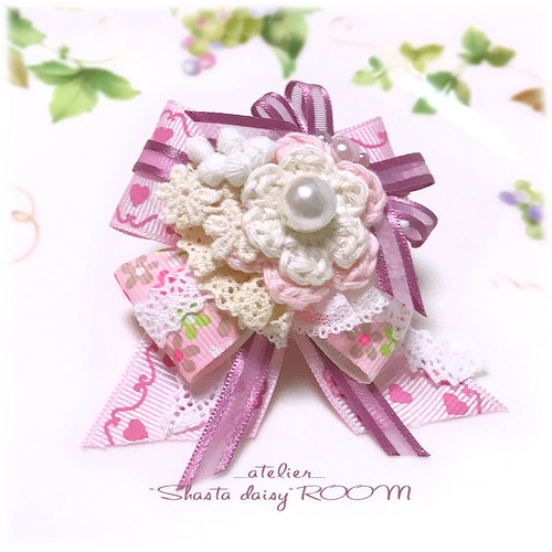 5342 ハンドメイドスタイ　うさ耳　小花　リボン 5342 ハンドメイドスタイ うさ耳 小花 リボン