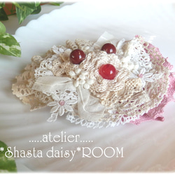 ★SALE★手工编织的蕾丝纱花*『Corsage』 Brooch＆Hair clip (2way) *BigSize 第4張的照片