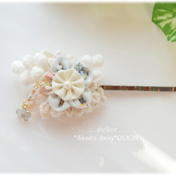 Lace&Fabric Flower 『Hairpin』 ｗith Crystal Charm☆。G 第1張的照片