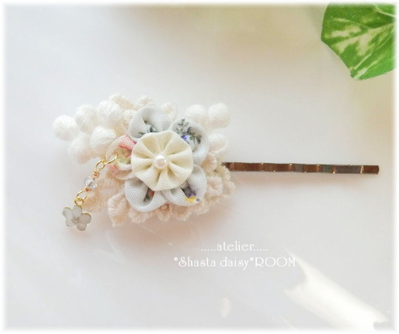 Lace&Fabric Flower 『Hairpin』 ｗith Crystal Charm☆。G 第1張的照片