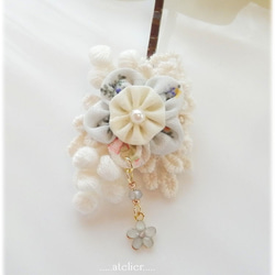 Lace&Fabric Flower 『Hairpin』 ｗith Crystal Charm☆。G 第3張的照片