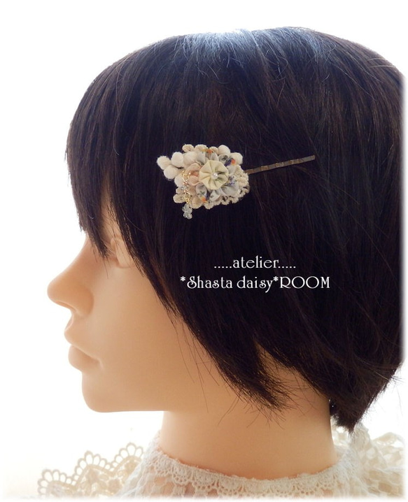 Lace&Fabric Flower 『Hairpin』 ｗith Crystal Charm☆。H 第2張的照片