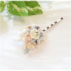 Lace&Fabric Flower 『Hairpin』 ｗith Crystal Charm☆。H 第4張的照片