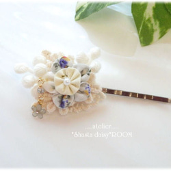 Lace&Fabric Flower 『Hairpin』 ｗith Crystal Charm☆。E 第1張的照片
