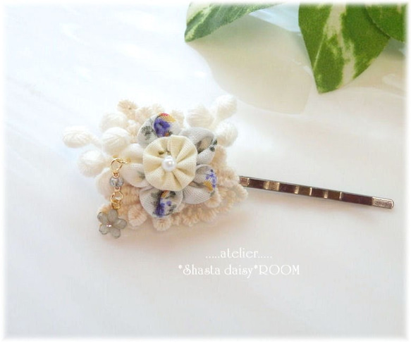 Lace&Fabric Flower 『Hairpin』 ｗith Crystal Charm☆。E 第1張的照片