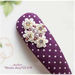 Crystal Bijou & Pearl Beads*长扣式发夹*Big Size*VIOLET 第1張的照片