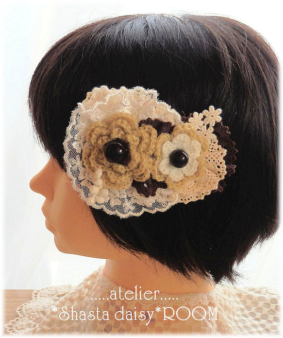 ★SALE★ Hair Accessory * 手编  Crochet flower Barrette *  固定发夹 第2張的照片