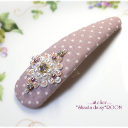 Crystal Bijou & Pearl Beads*长扣式发夹*Big Size*PINKⅡ 第1張的照片