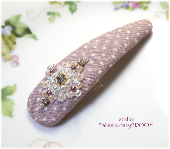 Crystal Bijou & Pearl Beads*长扣式发夹*Big Size*PINKⅡ 第1張的照片