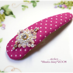 Crystal Bijou & Pearl Beads*长扣式发夹*Big Size*MAGENTAⅡ 第2張的照片