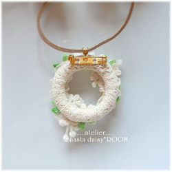 Flower Lease Pendant&Brooch(2way)*手编 Lace yarn flower* 第5張的照片