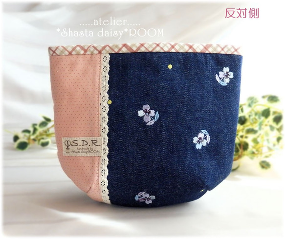 Patchwork pouch/With Charm★Denim and cotton★C 第2張的照片