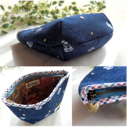 Denim pouch/With Charm★Flowers and bees 第4張的照片