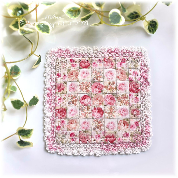 *售完* Aging Patchwork Coaster / Doily *時尚迷你墊1 *花卉圖案*蕾絲針織 第1張的照片