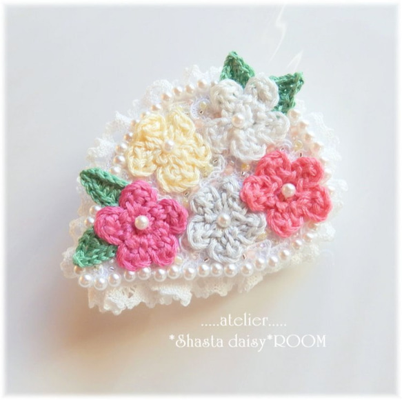 ★SALE★手工绣花线花胸针　Brooch＆Hair clip (2way) 第2張的照片