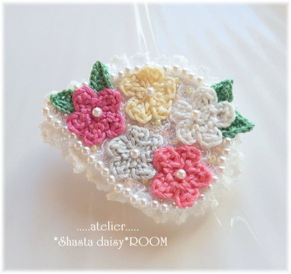 ★SALE★手工绣花线花胸针　Brooch＆Hair clip (2way) 第3張的照片