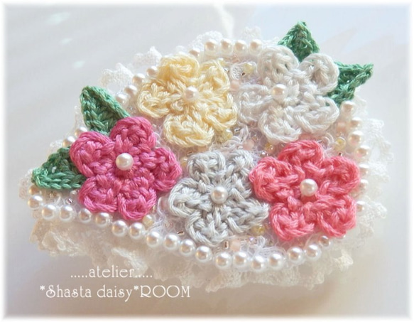 ★SALE★手工绣花线花胸针　Brooch＆Hair clip (2way) 第4張的照片