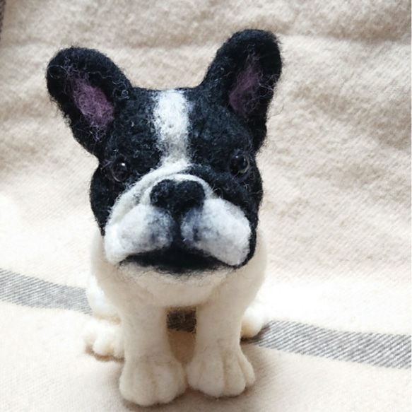 ハンドメイド　羊毛フェルト　フレンチブルドック bulldogpeach様オーダー品＊ 羊毛フェルト フレンチブルドッグ