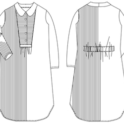 ストライプチュニックシャツ【型紙・カット済】（1216197KC） 7枚目の画像