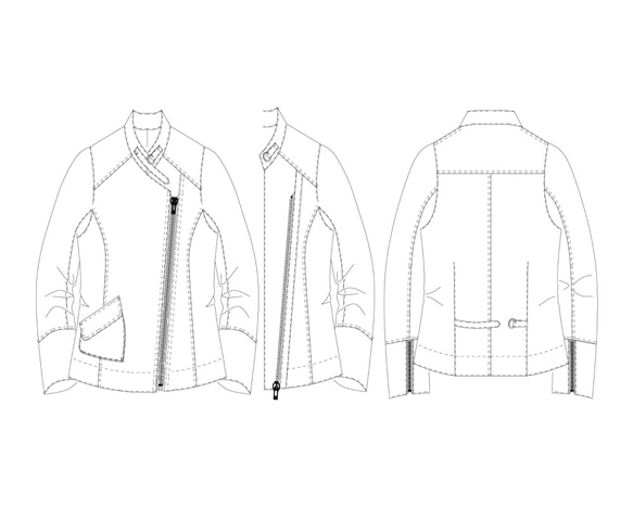 ライダースジャケット【型紙・カット済】（1914142KC） 7枚目の画像