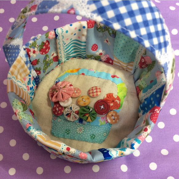 パッチワーク キルト バスケット カゴ フリーボックス・小物入れ 手芸