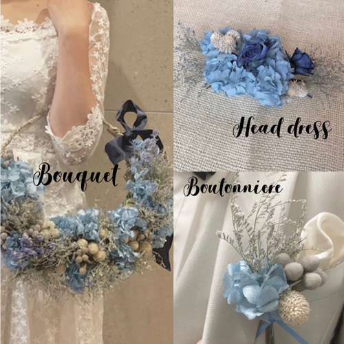 3点set《シンデレラ風リースブーケ》 ブーケ flowergoods merci