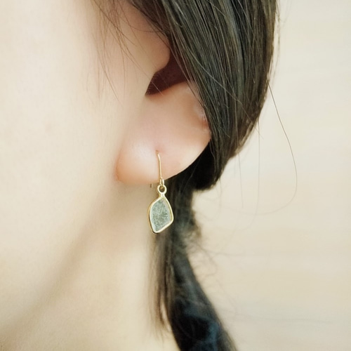 K18 スライスダイヤピアス ピアス(フック・チェーン K18 スライスダイヤピアス ピアス(フック・チェーン