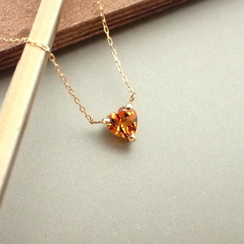 再販】K18 はちみつカラーシトリンハートシェイプ<宝石を楽しむ