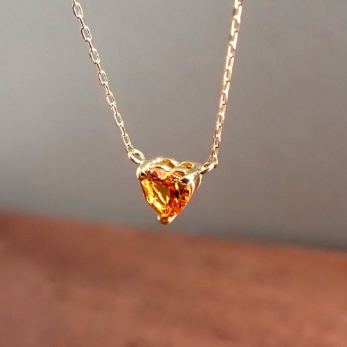 再販】K18 はちみつカラーシトリンハートシェイプ<宝石を楽しむ