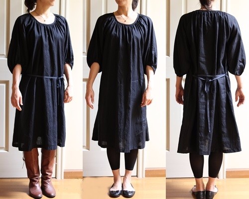 リネン・ギャザリングワンピース