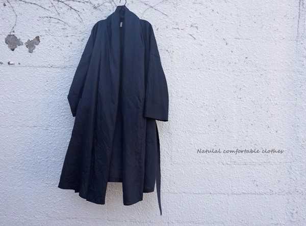 リネン・ショールコート(ネイビー）