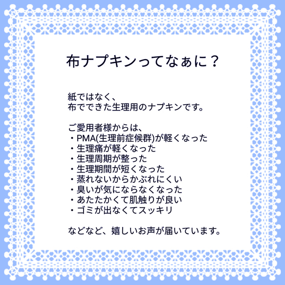 【送料無料】布ナプキン＊夜用４枚セット［動物柄］ 9枚目の画像