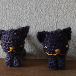 ちびネコの編みぐるみピンチセット3 1枚目の画像