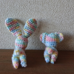 ちびウサとちびクマの編みぐるみピンチセット5 3枚目の画像