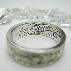 【唐草】龍棲～りゅうのすみか　シルバーリング【猛龍】たけきりゅう　サイズ12～23号　彫金工房から　和彫 マリッジ 1枚目の画像