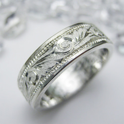 【唐草】龍棲～りゅうのすみか　シルバーリング【猛龍】たけきりゅう　サイズ12～23号　彫金工房から　和彫 マリッジ 6枚目の画像