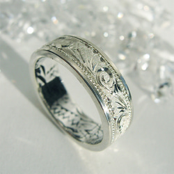 【唐草】龍棲～りゅうのすみか　シルバーリング【猛龍】たけきりゅう　サイズ12～23号　彫金工房から　和彫 マリッジ 7枚目の画像