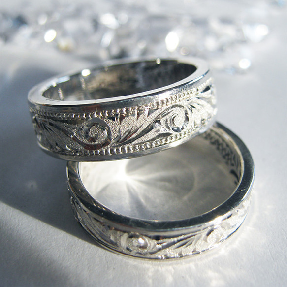 【唐草】龍棲～りゅうのすみか　シルバーリング【猛龍】たけきりゅう　サイズ12～23号　彫金工房から　和彫 マリッジ 9枚目の画像