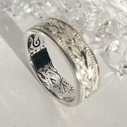 【月桂樹】龍棲～りゅうのすみか　シルバーリング【猛龍】たけきりゅう　サイズ12号~23号　彫金工房から　和彫 マリッジ 6枚目の画像