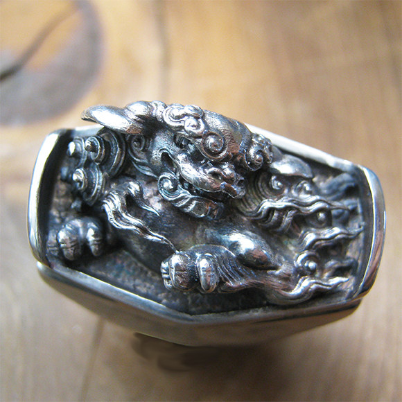 【吽形】うんぎょう　木鼻獅子　リング　３Dスキャン　龍棲～りゅうのすみか　彫金工房から　シルバー925