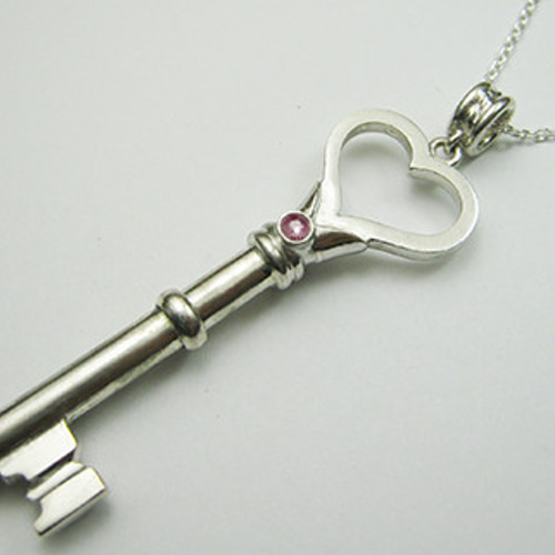 銀の笛 ハートの鍵の笛 シルバーペンダント ホイッスル heart whistle