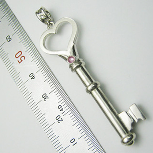 銀の笛 ハートの鍵の笛 シルバーペンダント ホイッスル heart