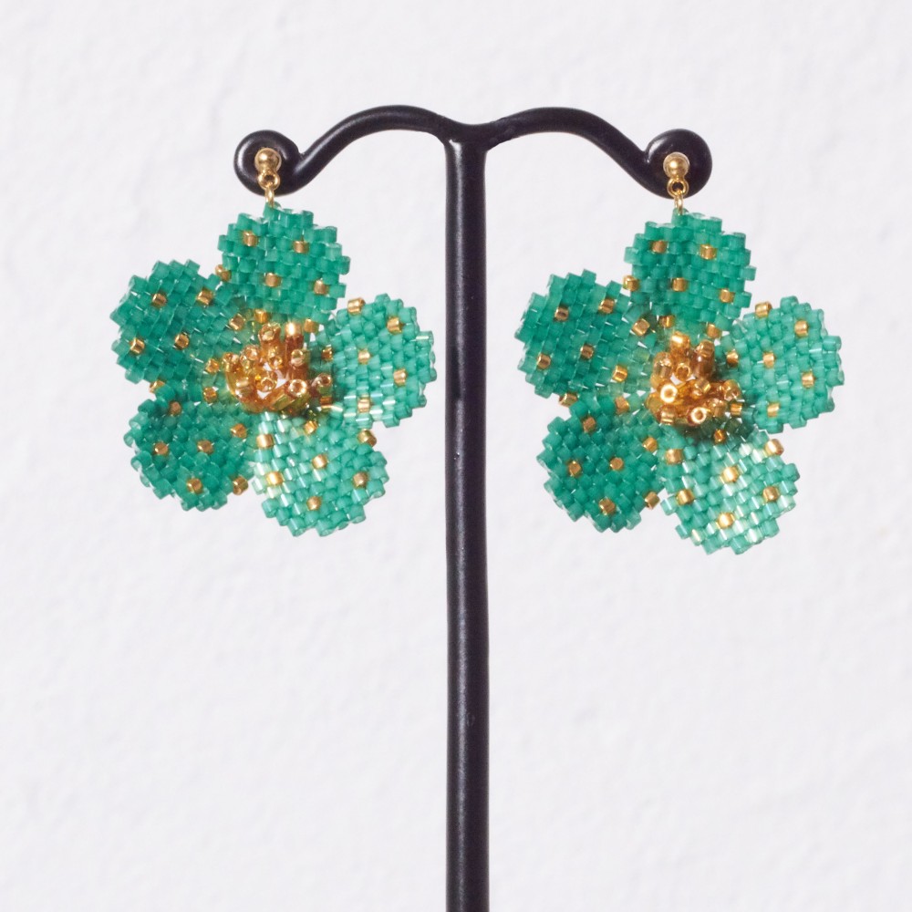 Bijoux Flower Earring（ deep green ）