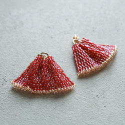 Frilly Earring ( deep red ) 1枚目の画像