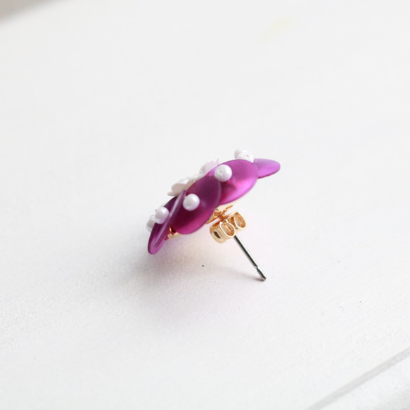 Bouquet piressed earring（ soft purple ） 4枚目の画像