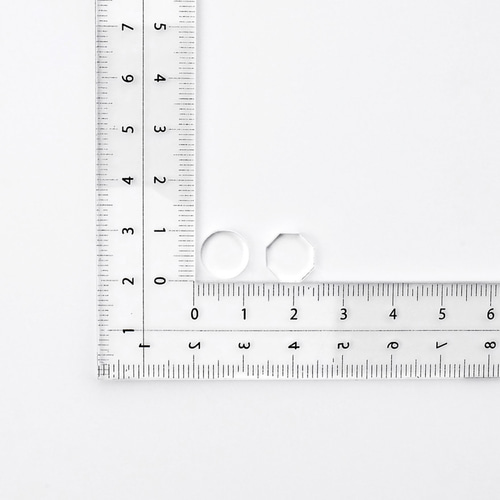 アクリル製 丸型＆八角形mixパーツ クリア 3mm厚 10g DIYパーツ