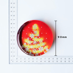 【数量限定】雪の結晶クリスマスツリー　ガラス製ペーパーウェイト　レッド　専用スタンド付き 3枚目の画像
