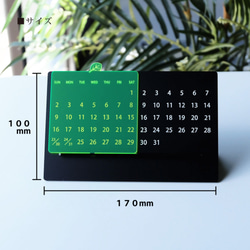 アクリル製　卓上万年カレンダー　マットブラック×ホワイト 4枚目の画像